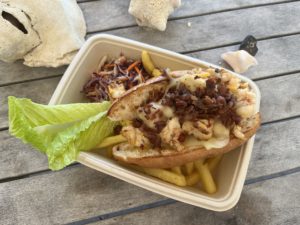 Lobster Roll from one of the food trucks on MSC Ocean Cay