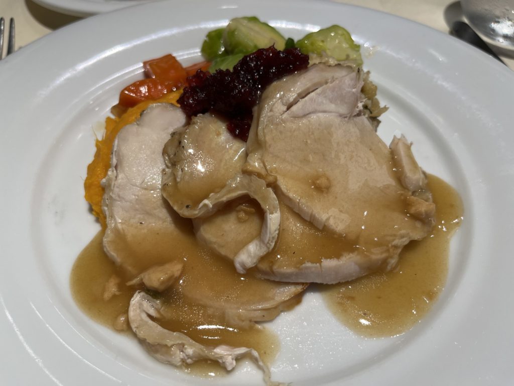 Roast Turkey from the main dining room on MSC Meraviglia