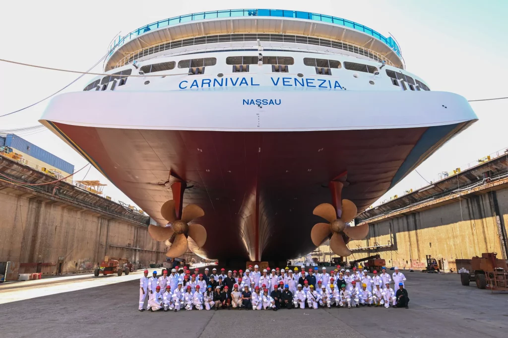 Carnival Venezia's crew during drydock.