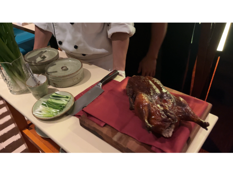 Peking duck carved tableside from Chebang! on Carnival Celebration