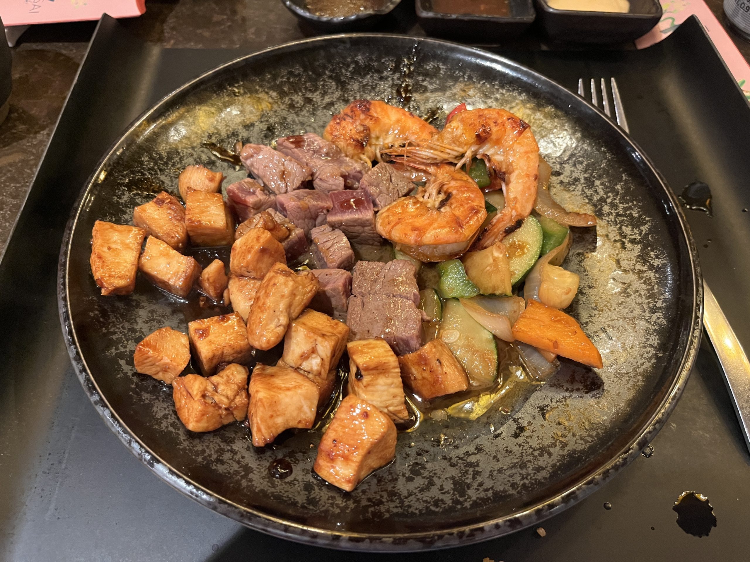 Steak, Chicken and Shrimp from Bonsai Teppanyaki