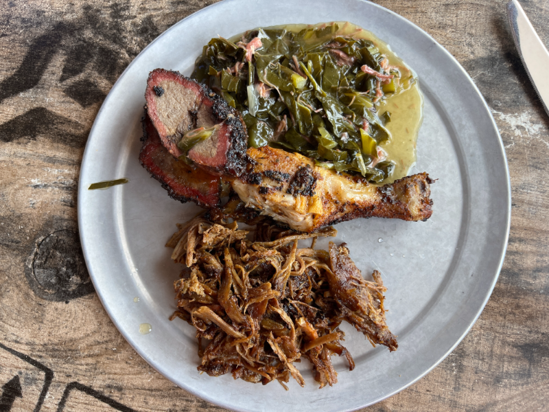 Chicken, beef, pork, and collars from Guy's Pig & Anchor Smokehouse | Brewhouse on Carnival Celebration