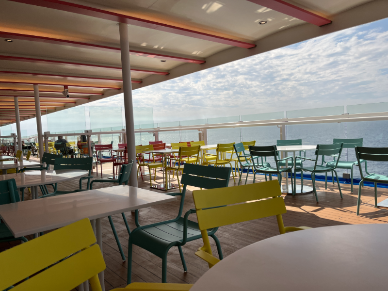 Outdoor seating on Carnival Celebration