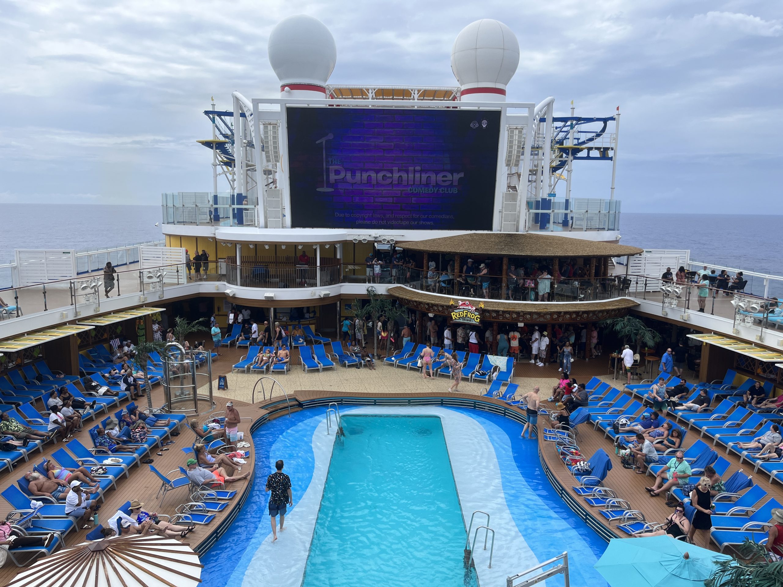 Pool and outdoor areas on Carnival's Mardi Gras