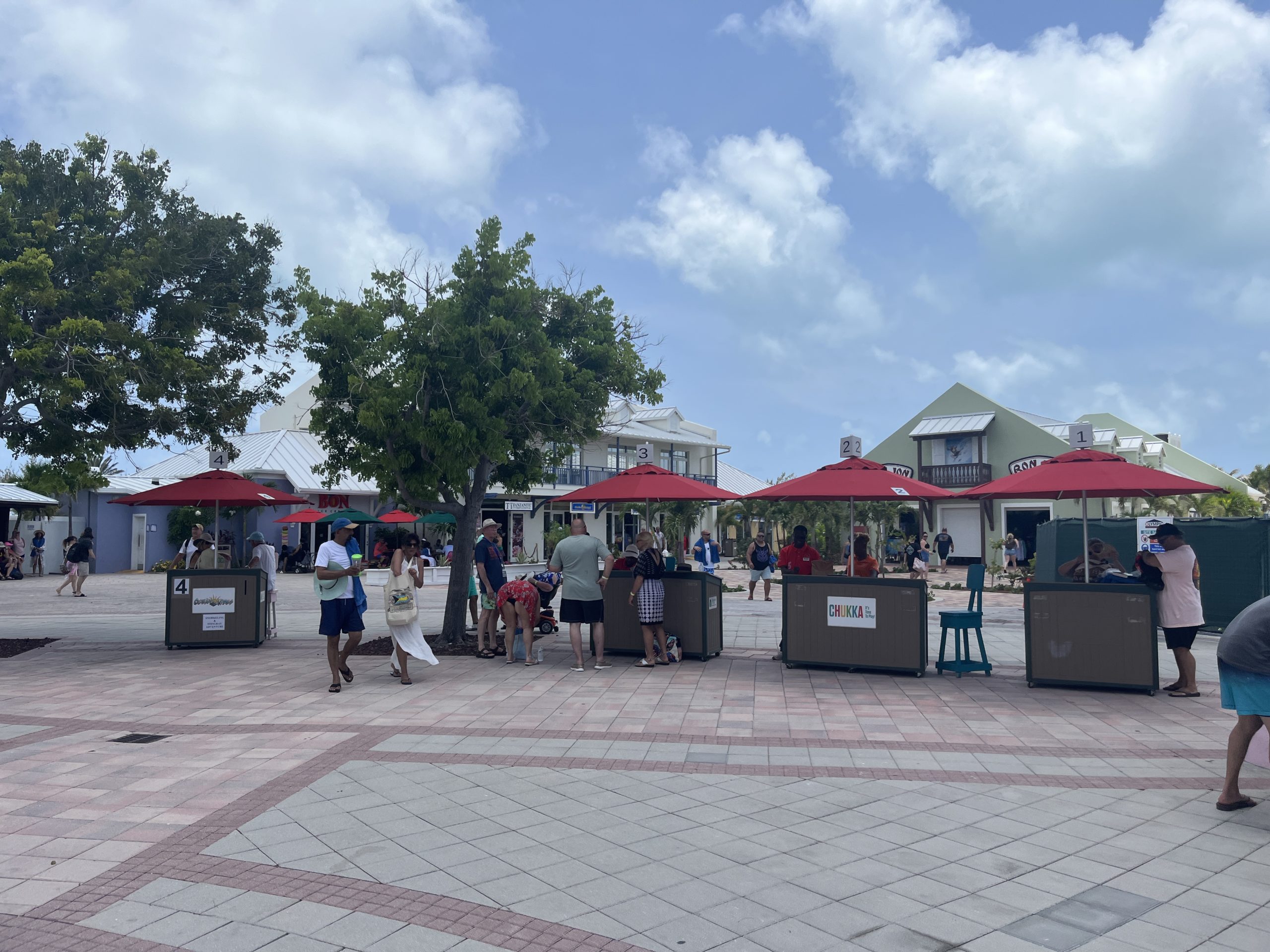 Shops around the Grand Turk cruise terminal