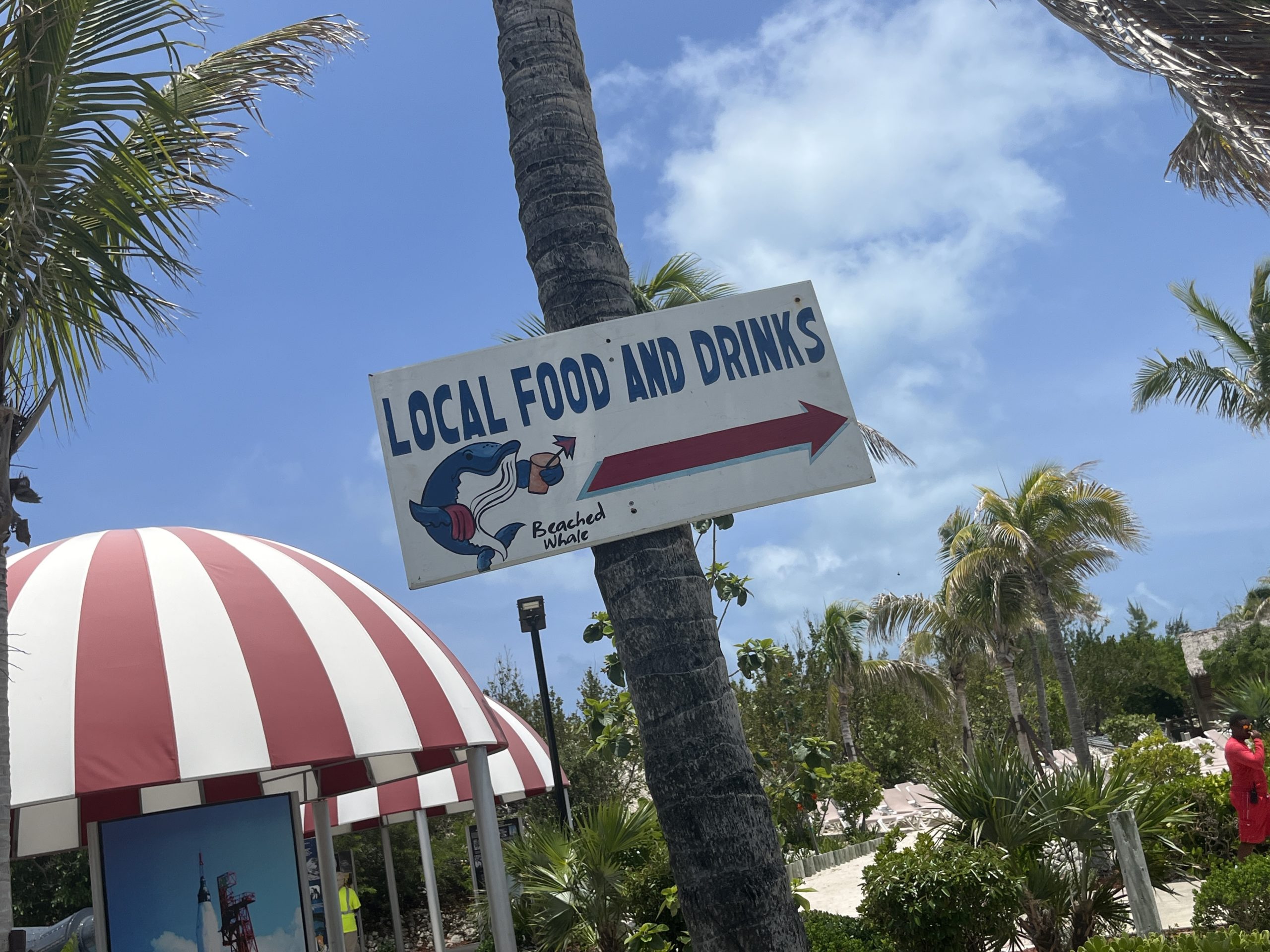 A short walk away from the hustle and bustle of Margaritaville is a small beach with another bar/restaurant serving up "local food and drinks"