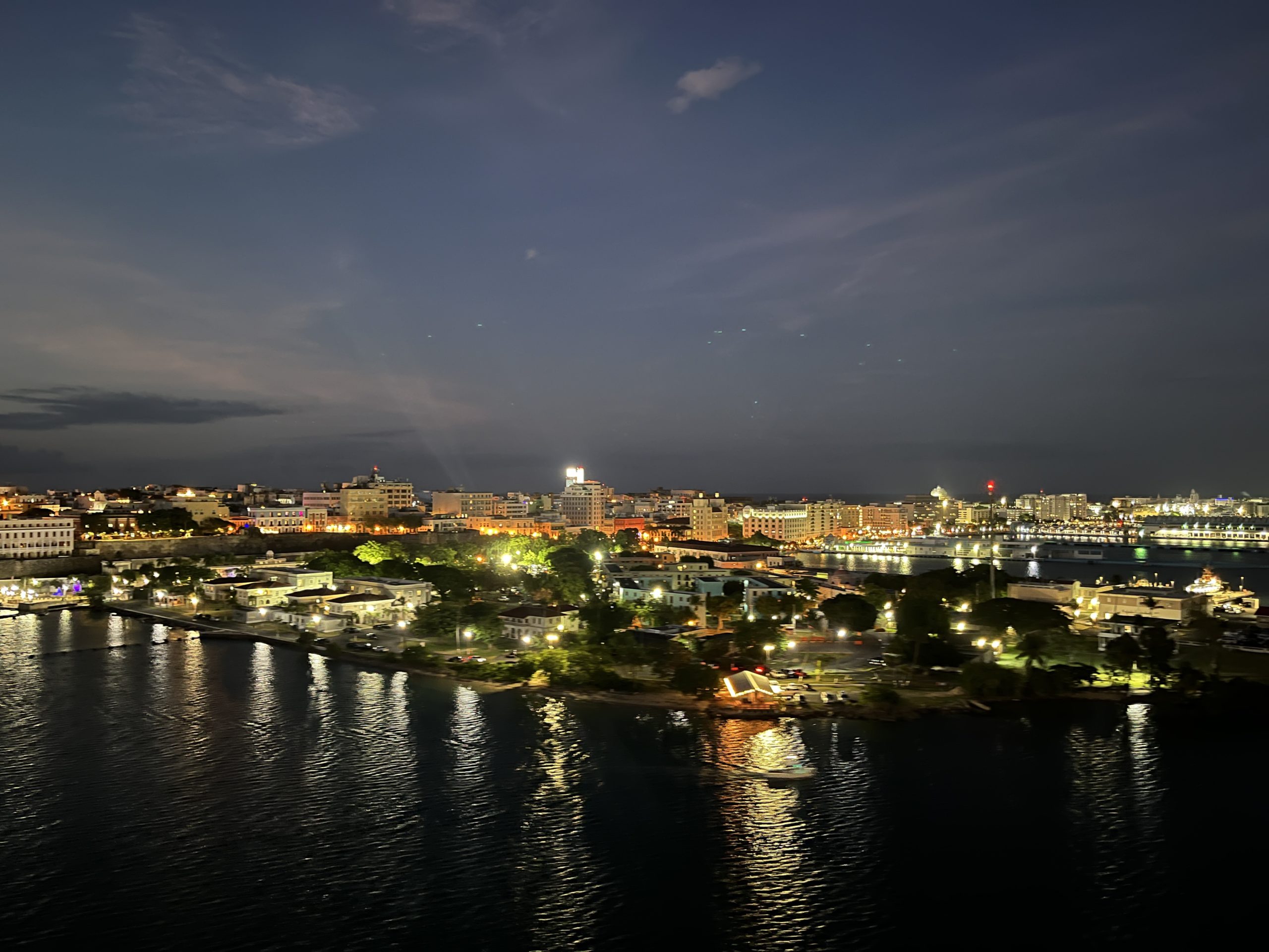 Leaving San Juan at night - a beautiful view for sure!