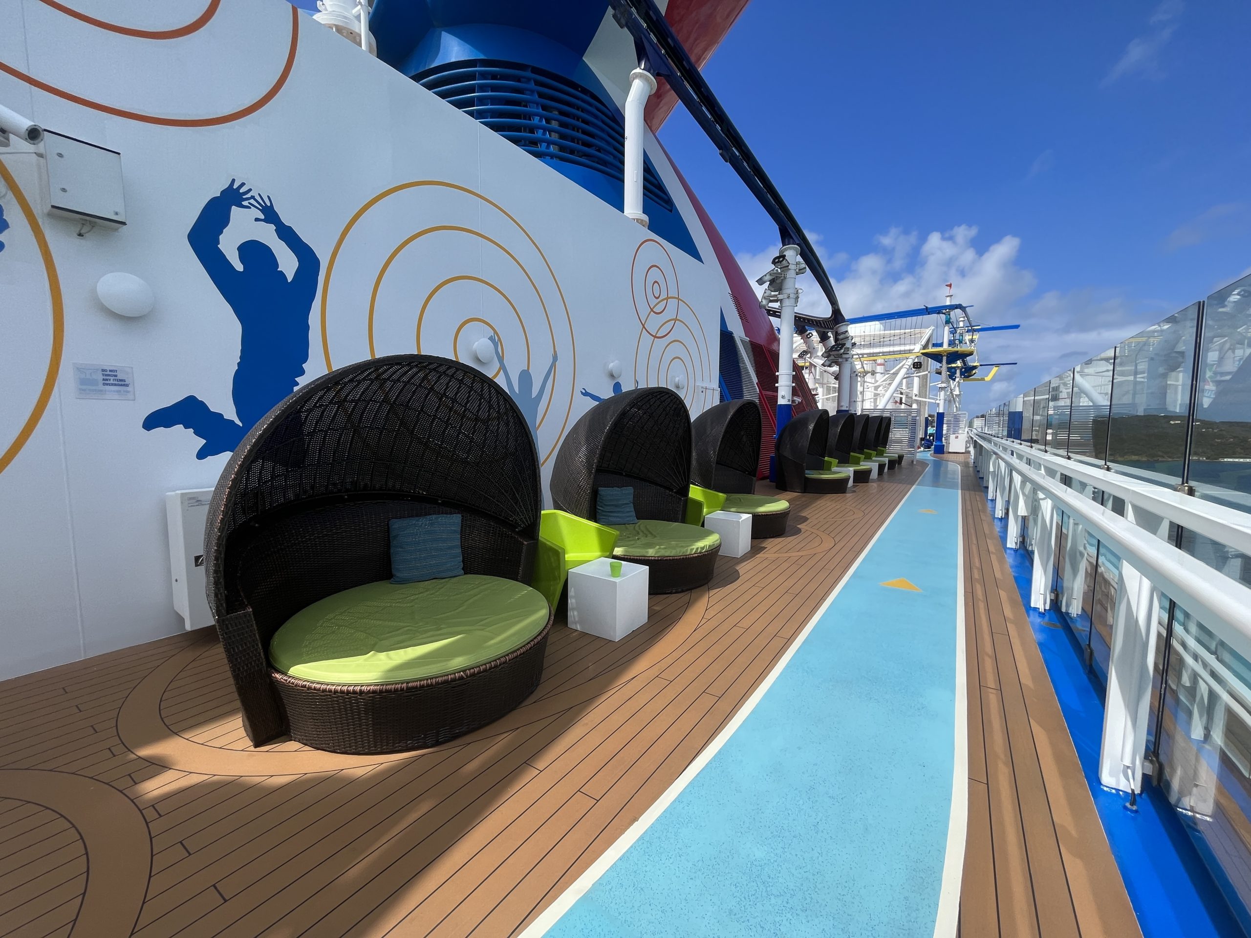 Pool and outdoor areas on Carnival's Mardi Gras