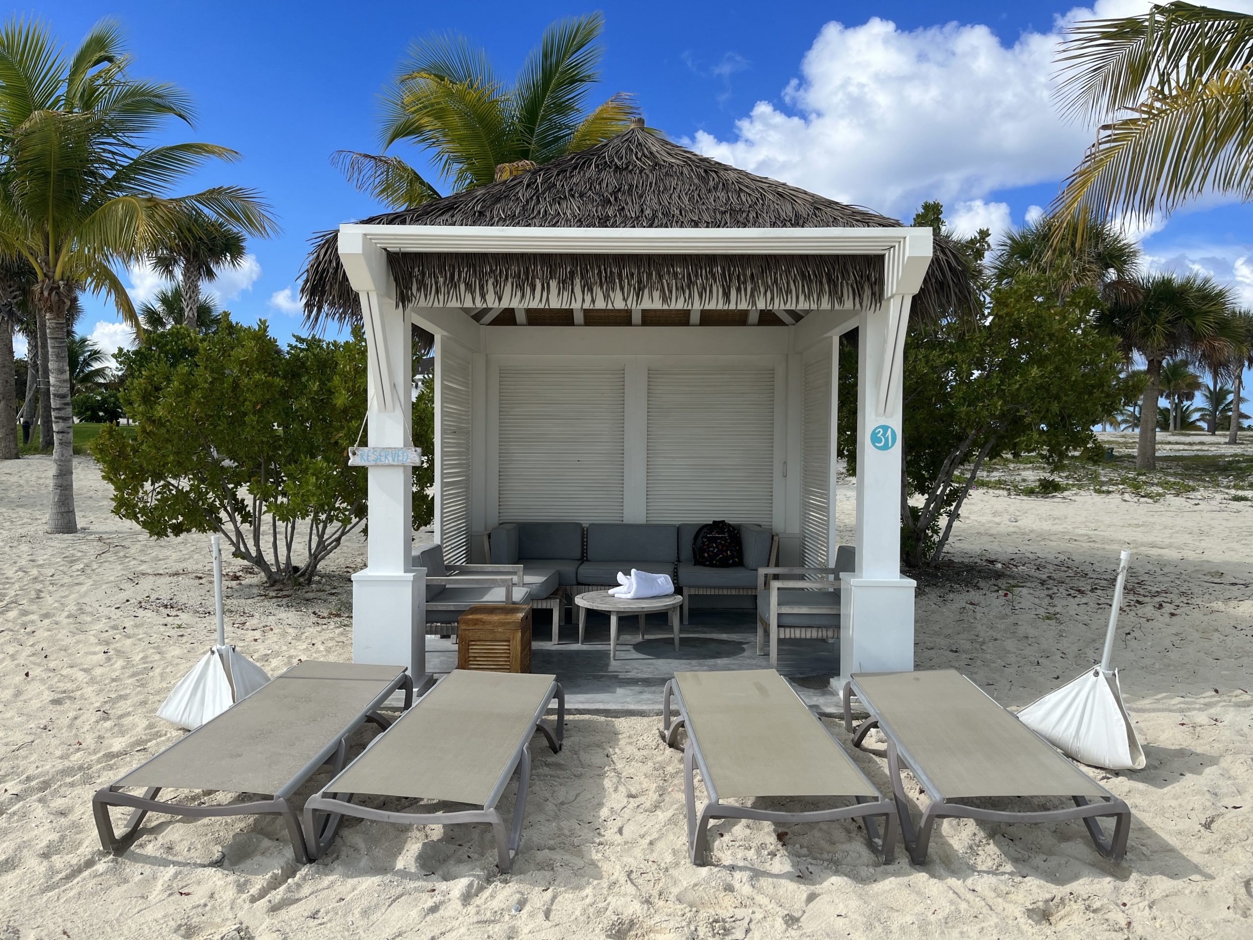 One of the cabanas for rent on Ocean Cay Marine Reserve