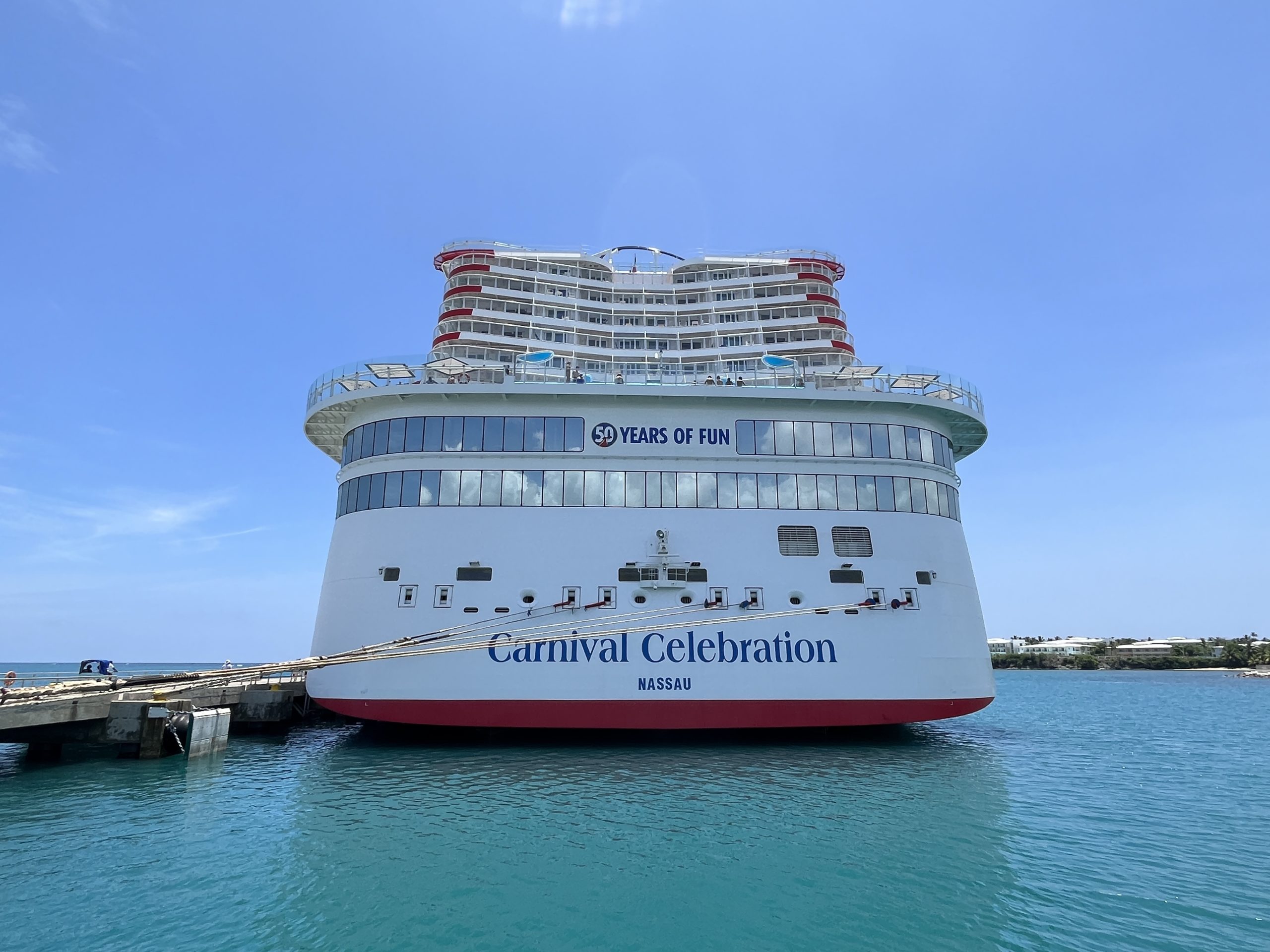 Carnival Celebration docked at Amber Cove