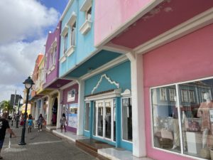 Some of the shops at the port of Bonaire