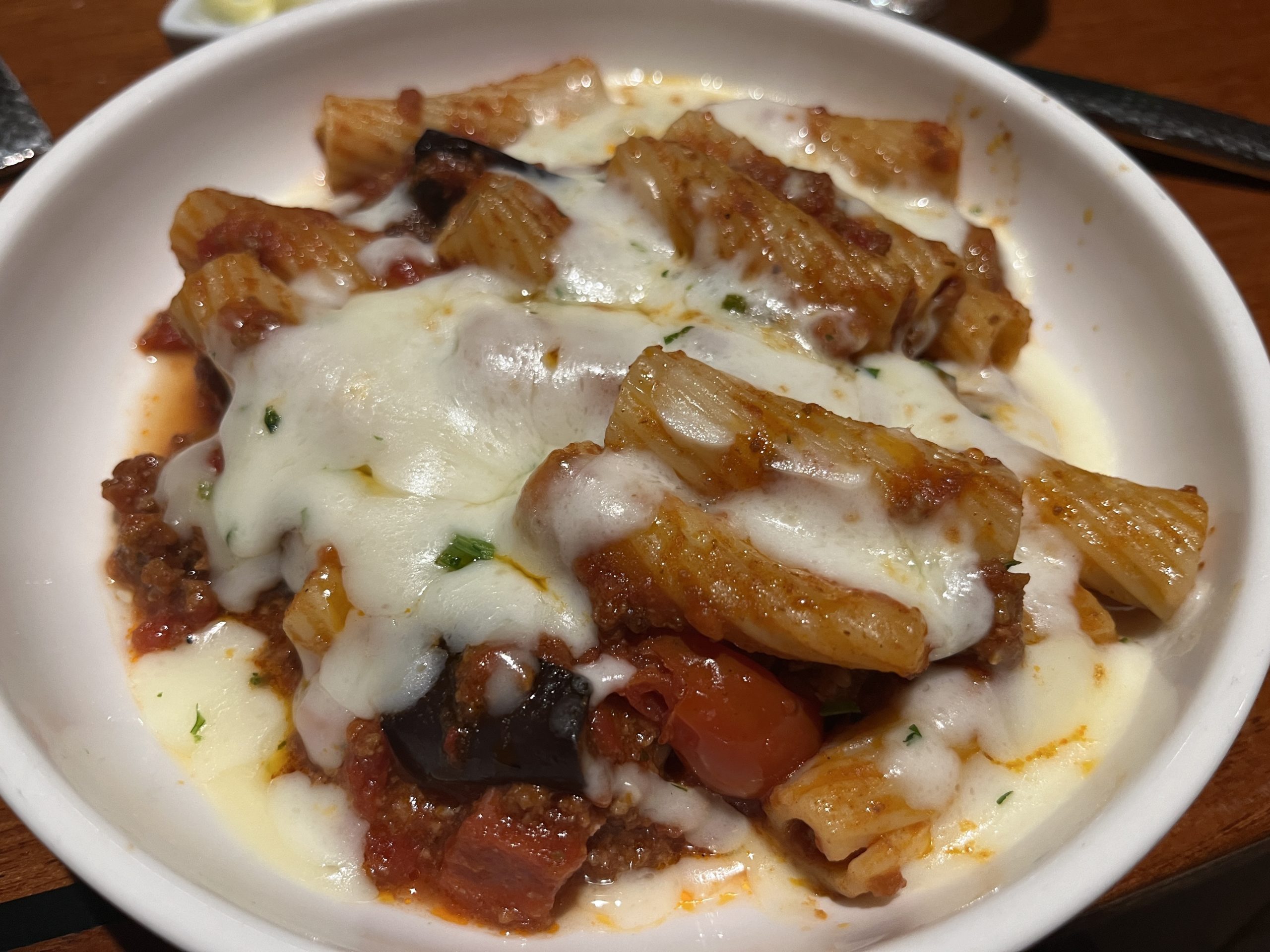 Baked rigatoni from Cucina del Capitano on Carnival Celebration