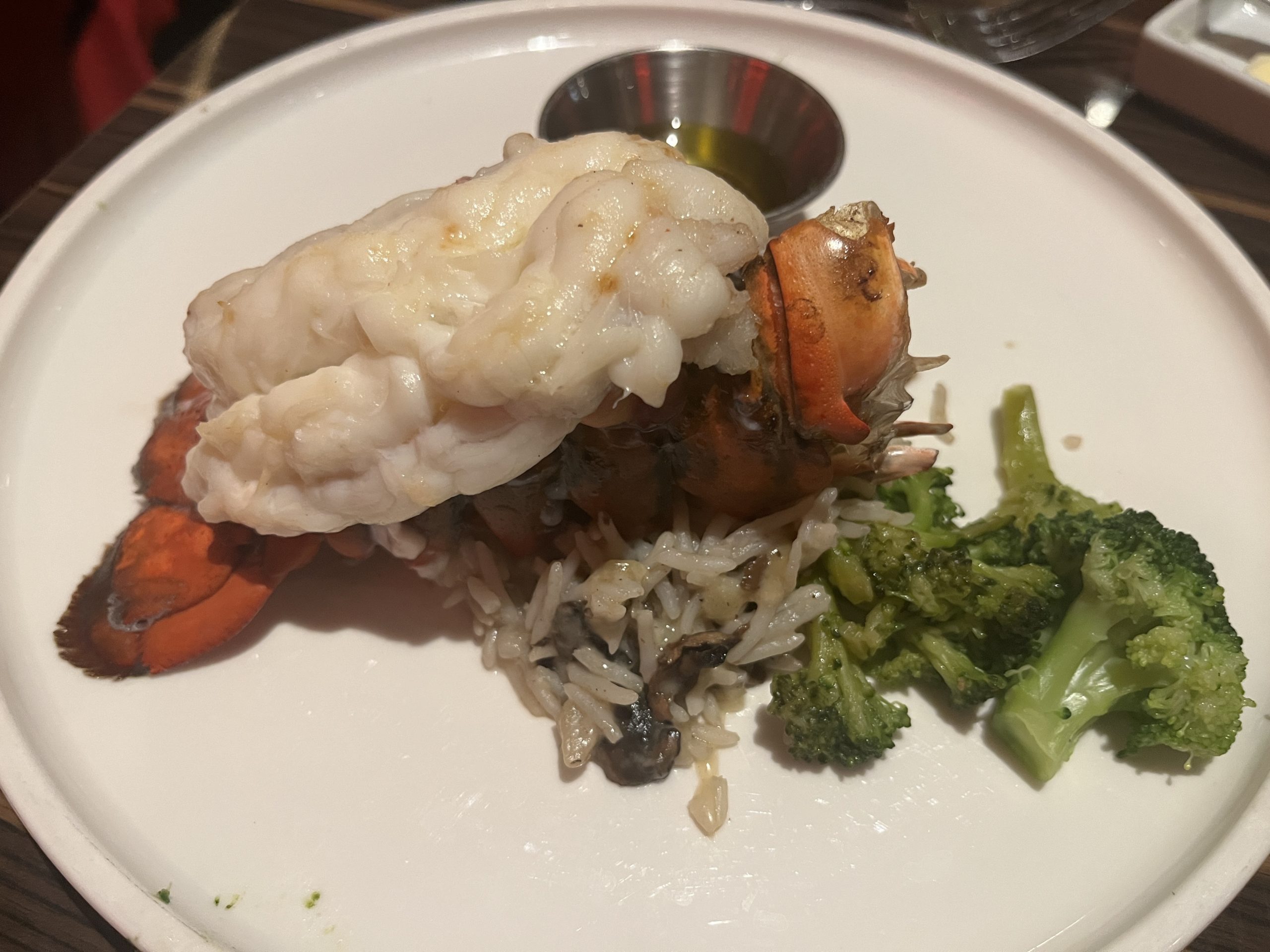 Lobster tail from the main dining room on Carnival Celebration