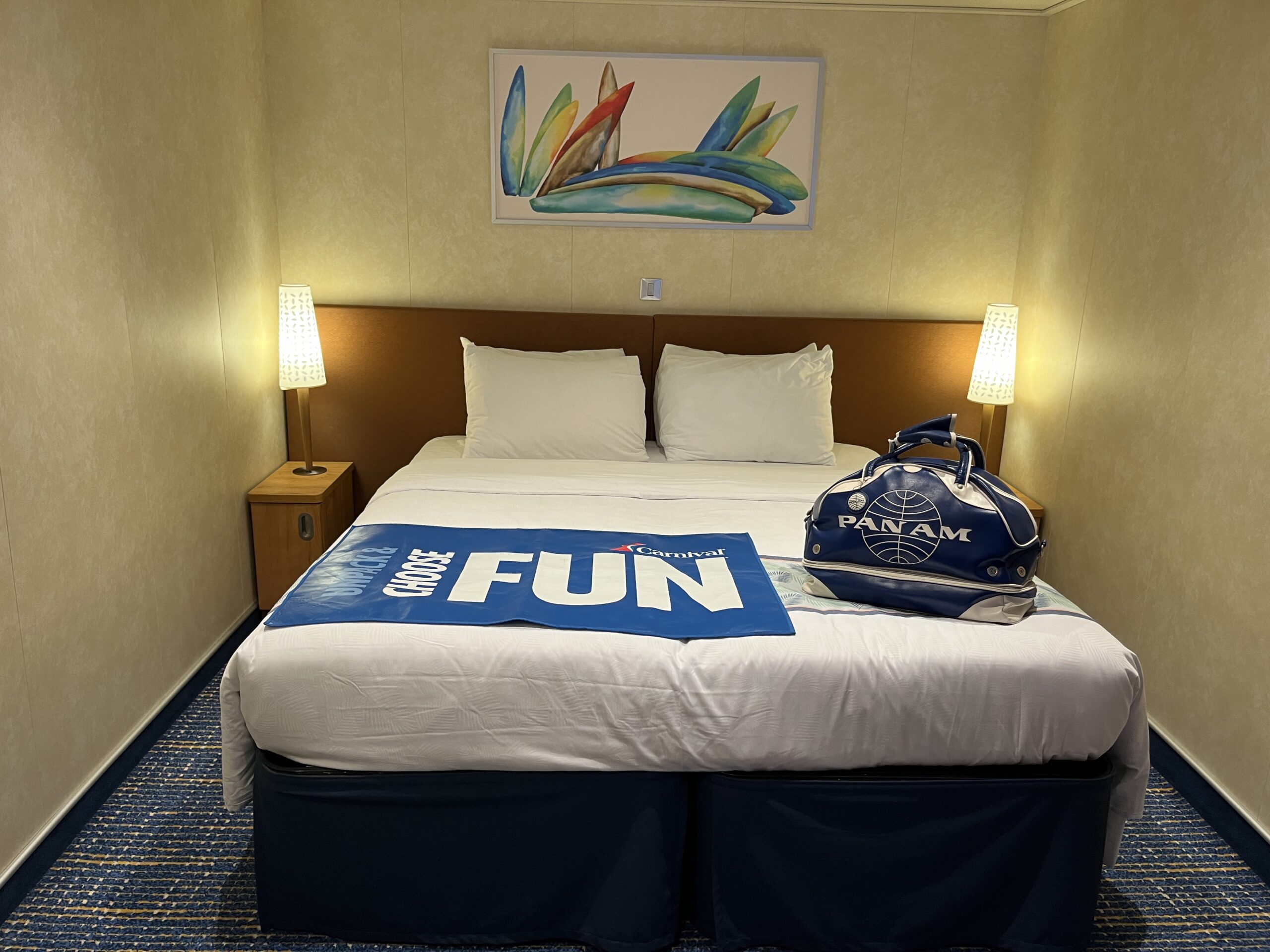 Inside stateroom 1303 on Carnival Horizon