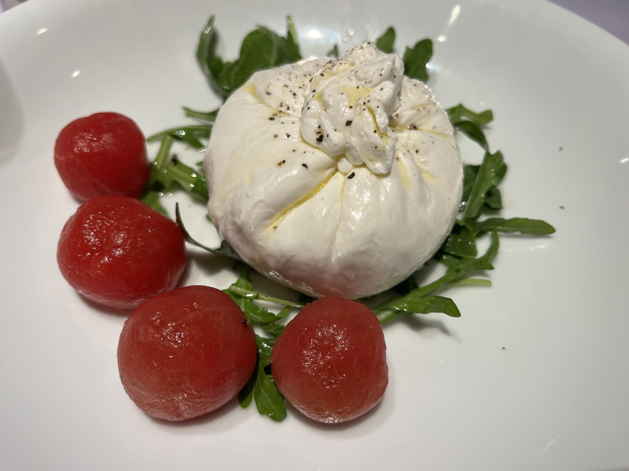 Burrata from Cucina del Capitano on Carnival Horizon