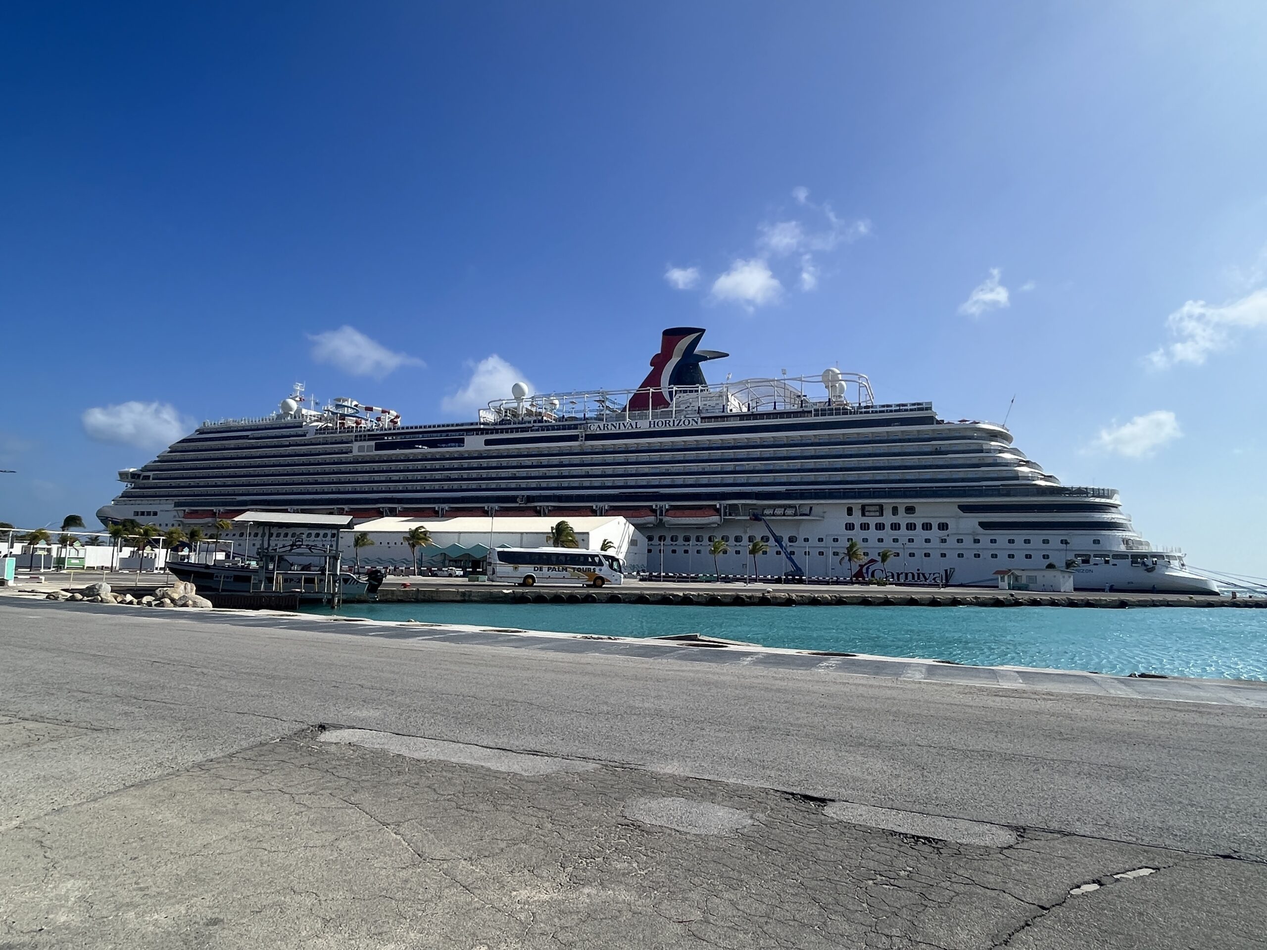 Carnival Horizon docked in Aruba on September 5, 2023