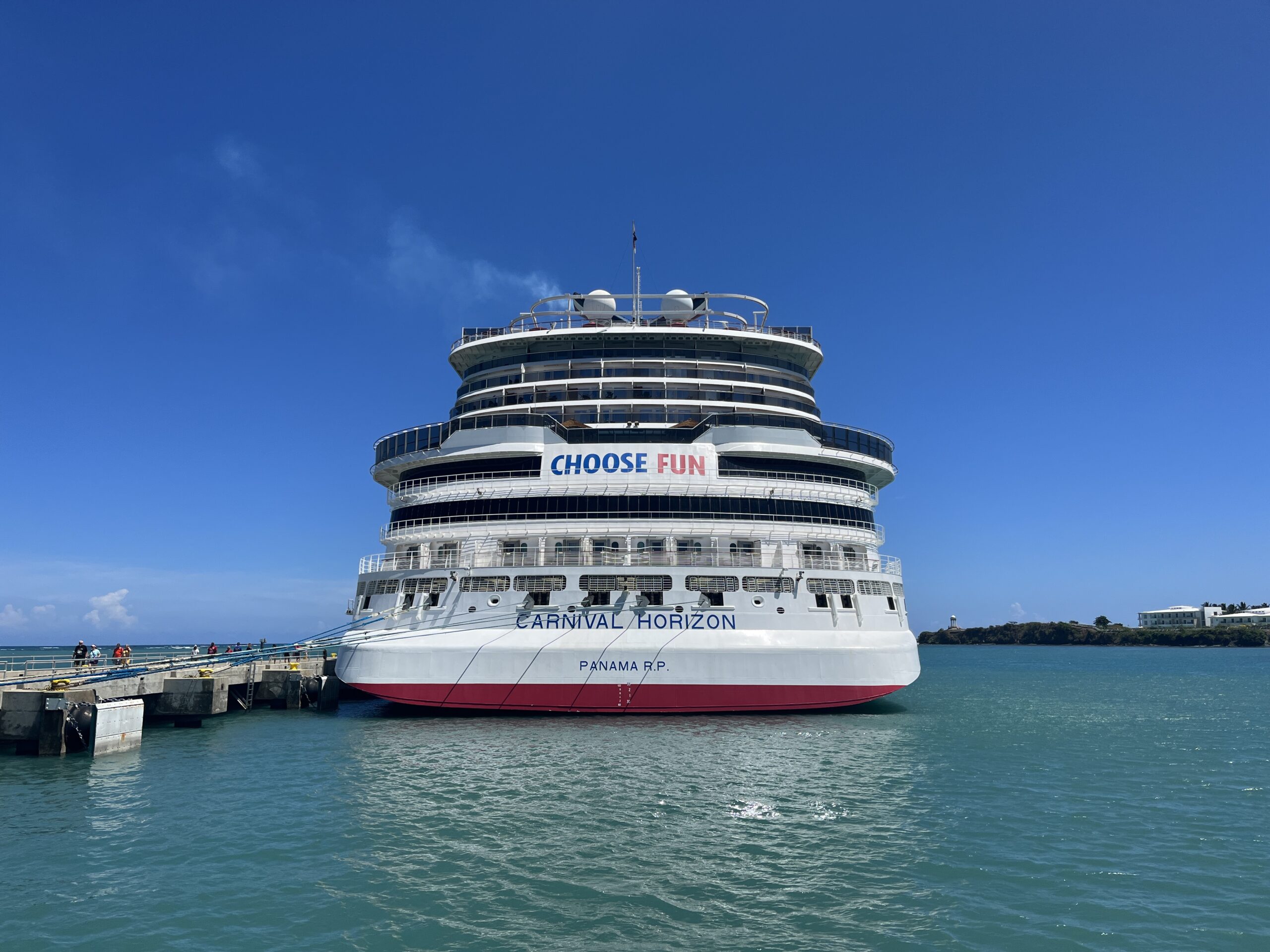 Carnival Horizon docked at Amber Cove in the Dominican