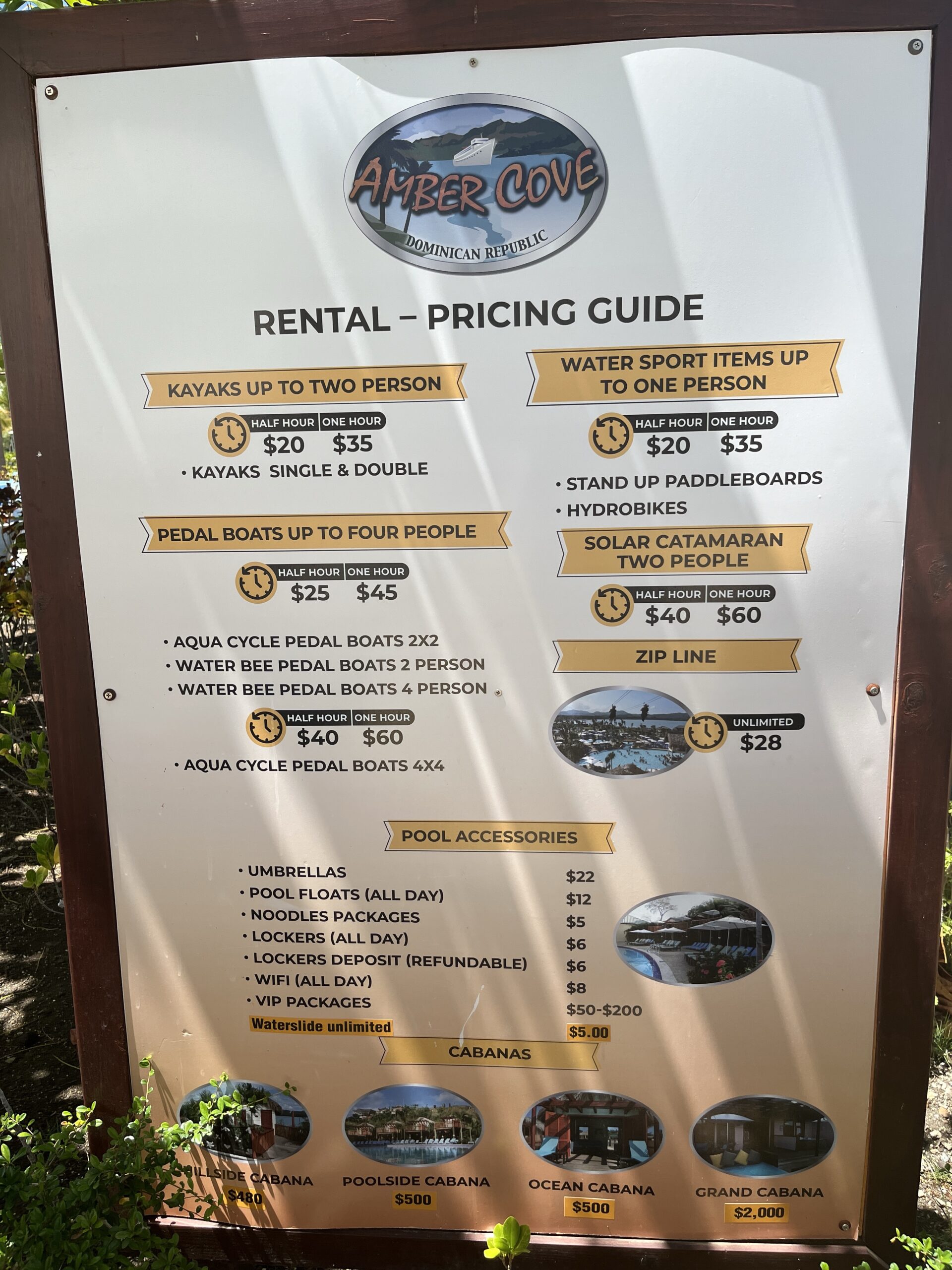 Rental prices at Amber Cove as of September 2023