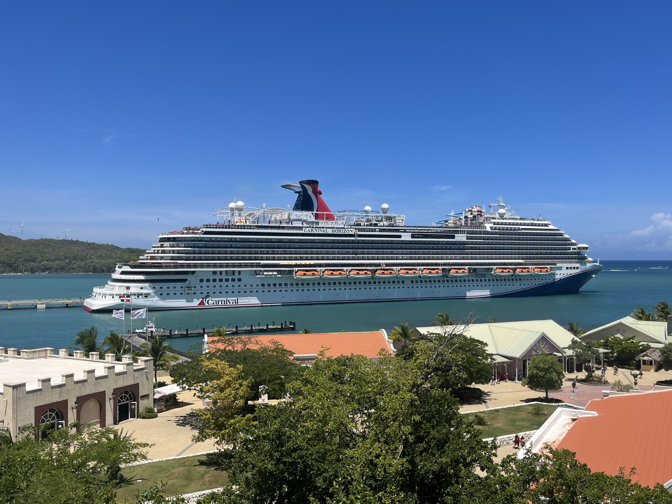 Carnival Horizon docked at Amber Cove in the Dominican