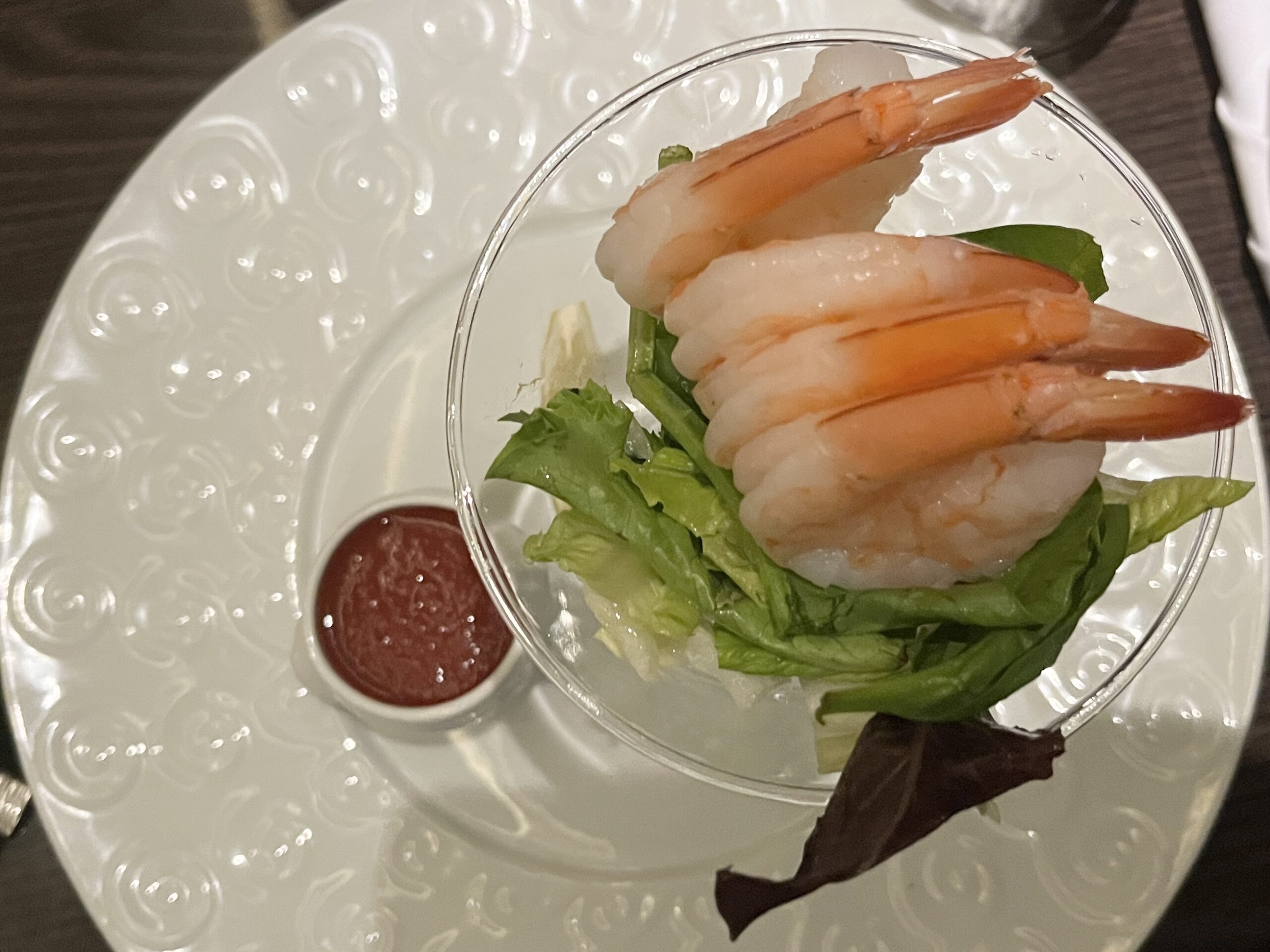 Shrimp Cocktail from Fahrenheit 555 steakhouse on Carnival Horizon