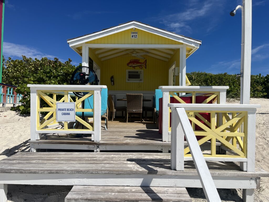 One of the $699 private cabanas on Half Moon Cay