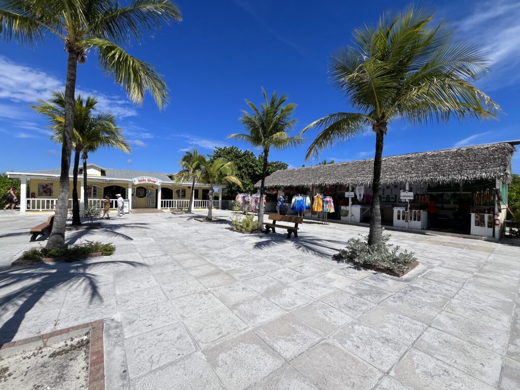 Shopping area at the entrance of Half Moon Cay