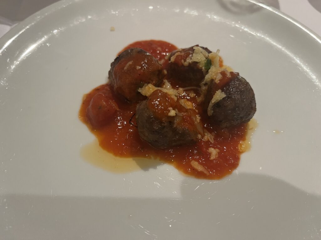 Meatballs from the Main Dining Room on Holland America's Rotterdam