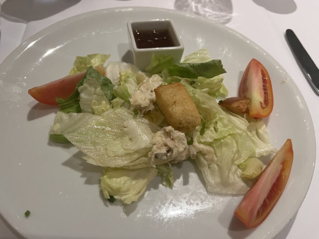 An unremarkable salad from the Main Dining Room on Holland America's Rotterdam