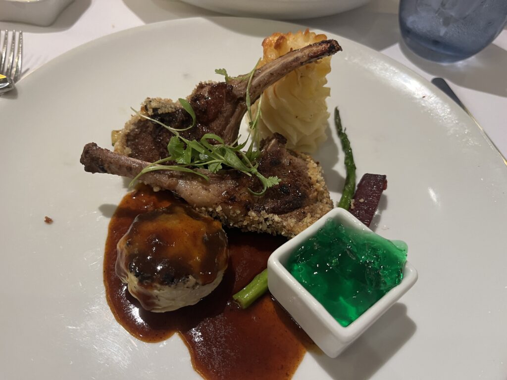 Rack of Lamb from the main dining room on Holland America's Rotterdam