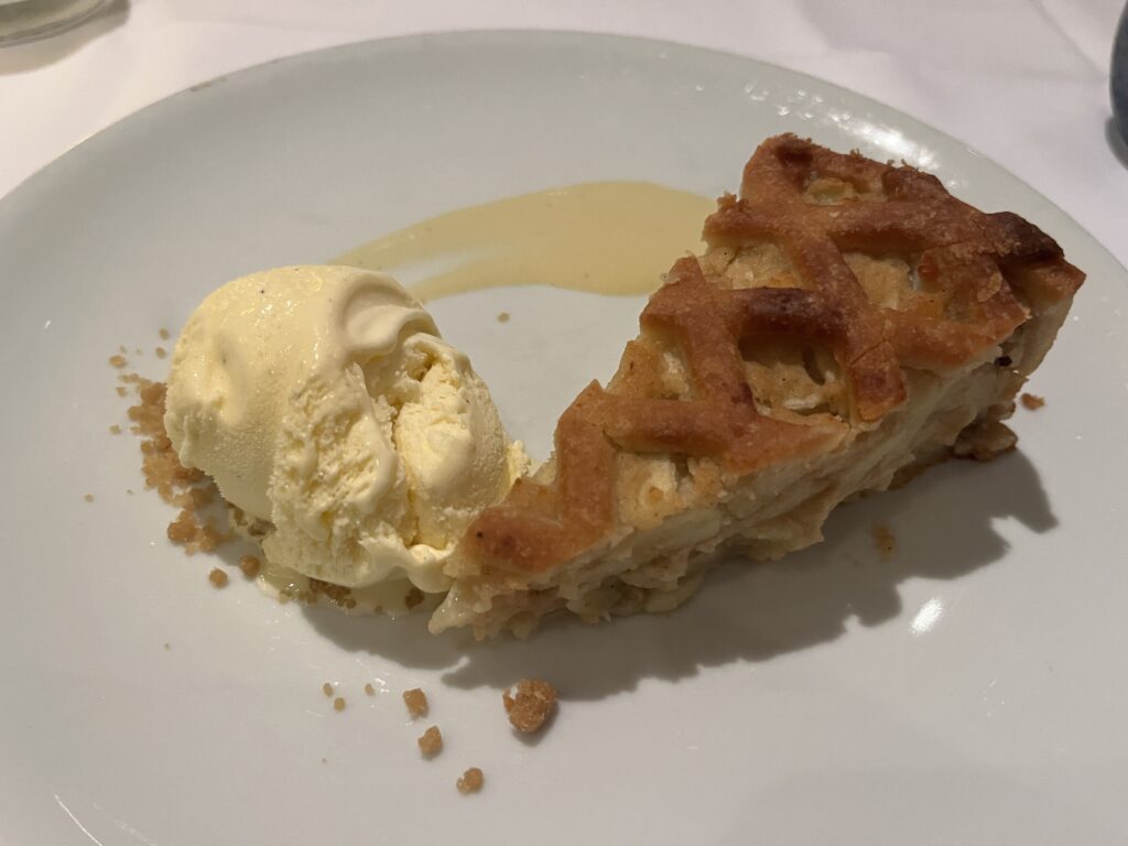 Dutch Apple Pie from the main dining room on Holland America Line's Rotterdam