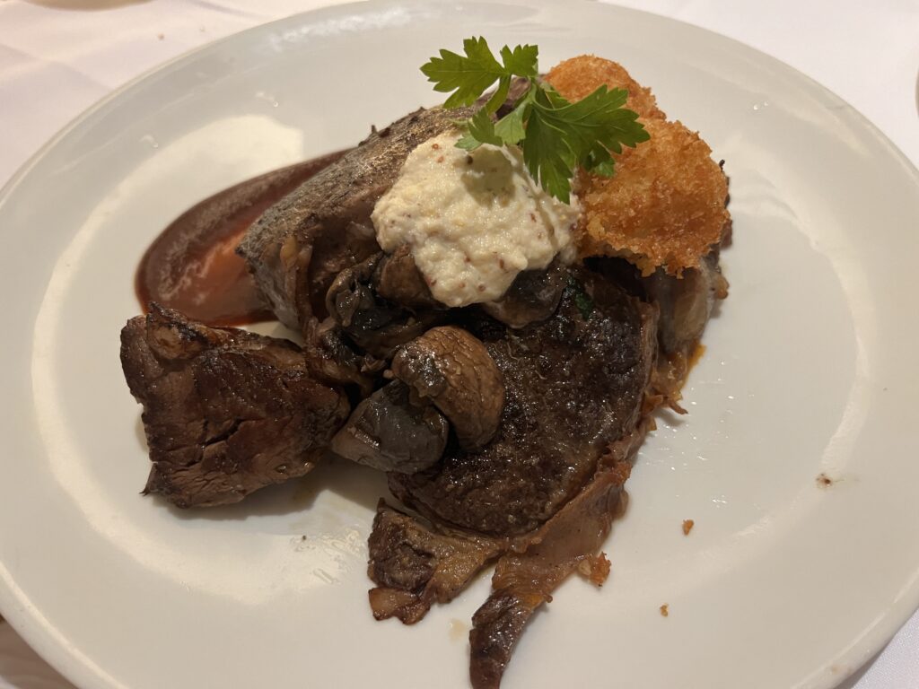 Prime Rib from the main dining room on Holland America's Rotterdam