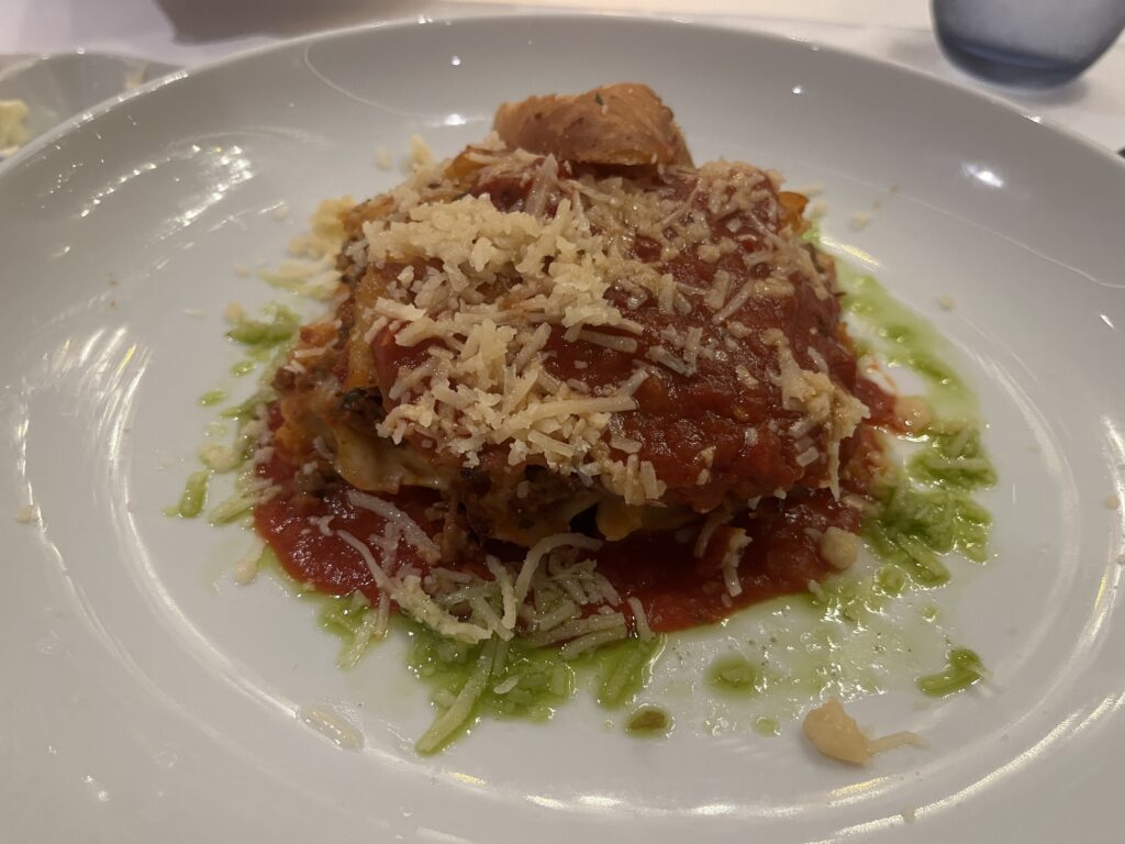 Rustic Lasagna from the Main Dining Room on Holland America's Rotterdam