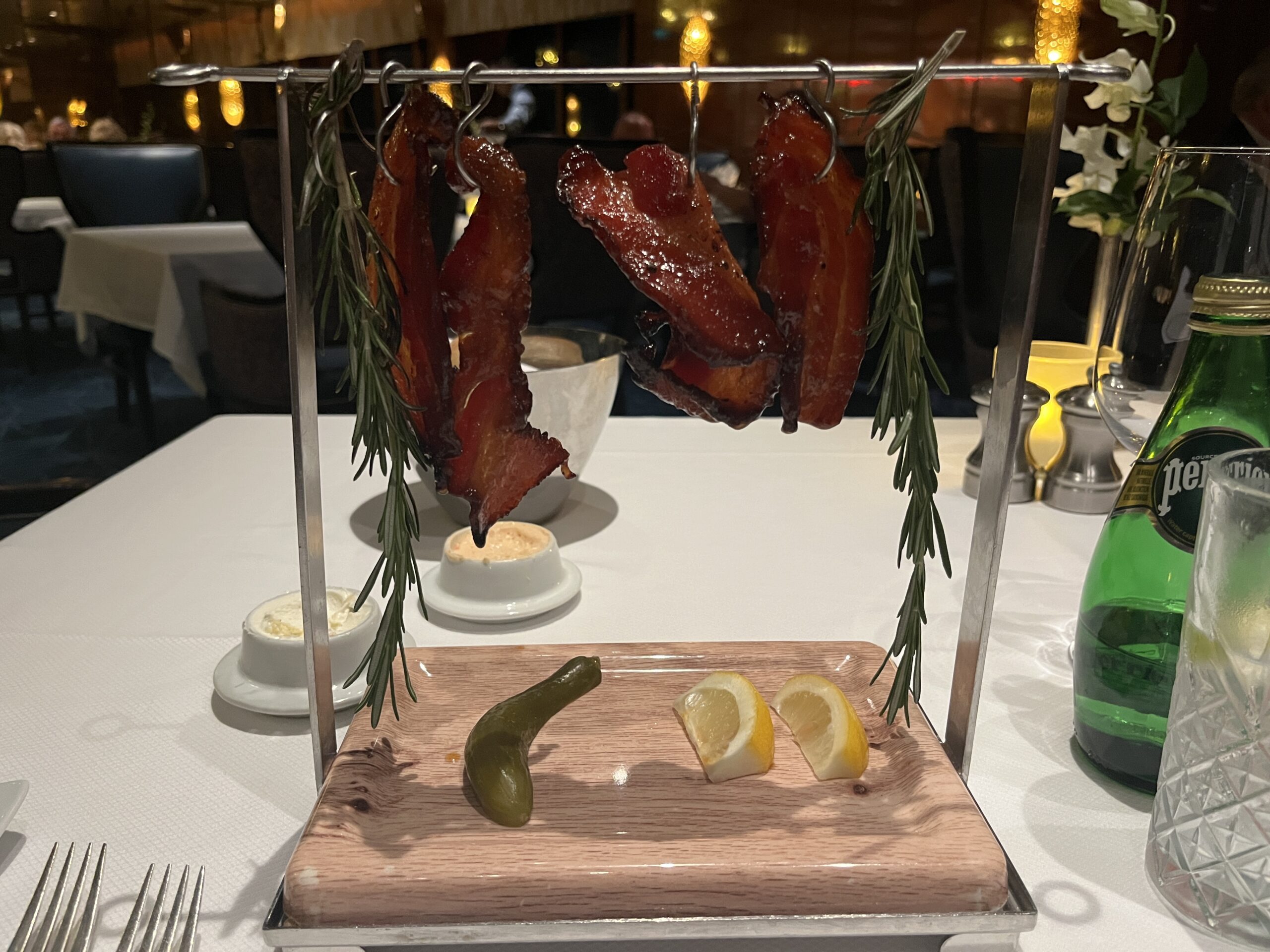 Clothesline Candied Bacon from Pinnacle Grill on Holland America's Rotterdam