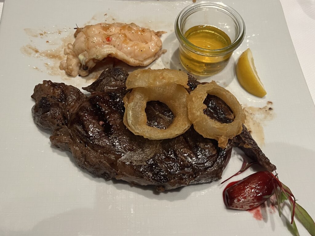 Ribeye and Lobster Tail from Pinnacle Grill on Holland America's Rotterdam