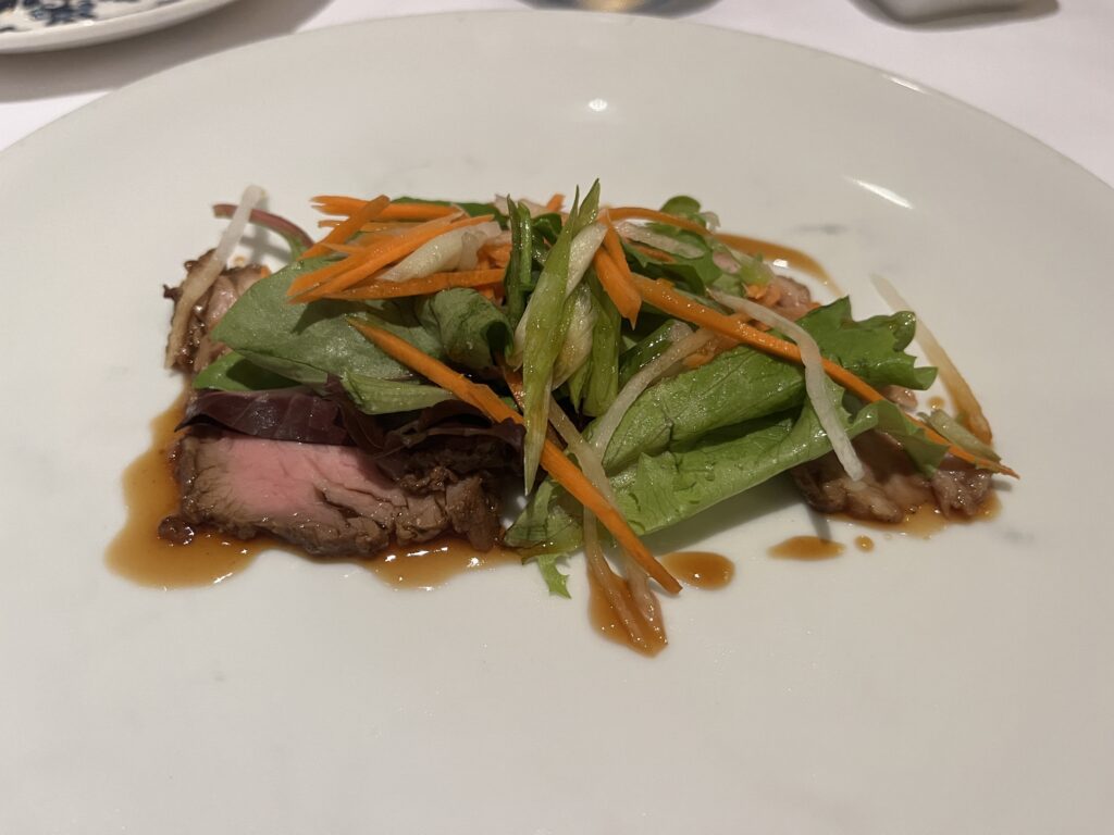 Veal Tataki from the main dining room on Holland America's Rotterdam