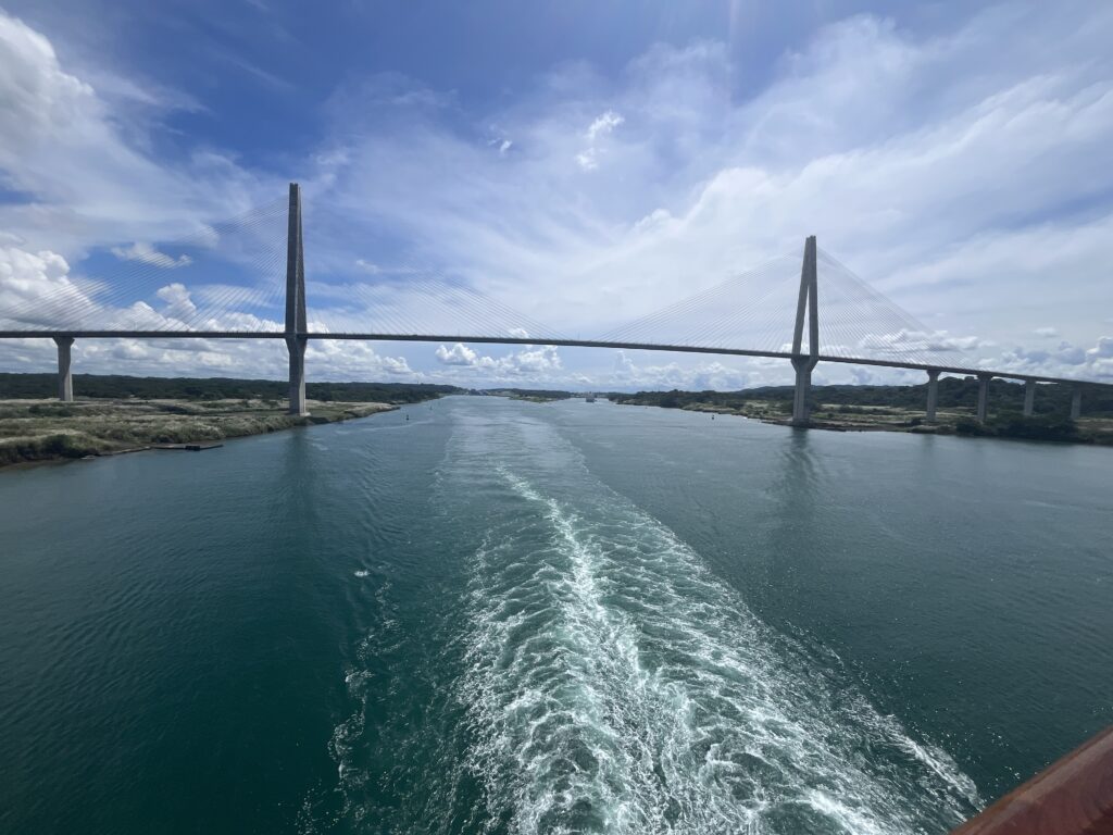 A view of the Atlantic Bridge as we exit the Panama Canal into the Atlantic