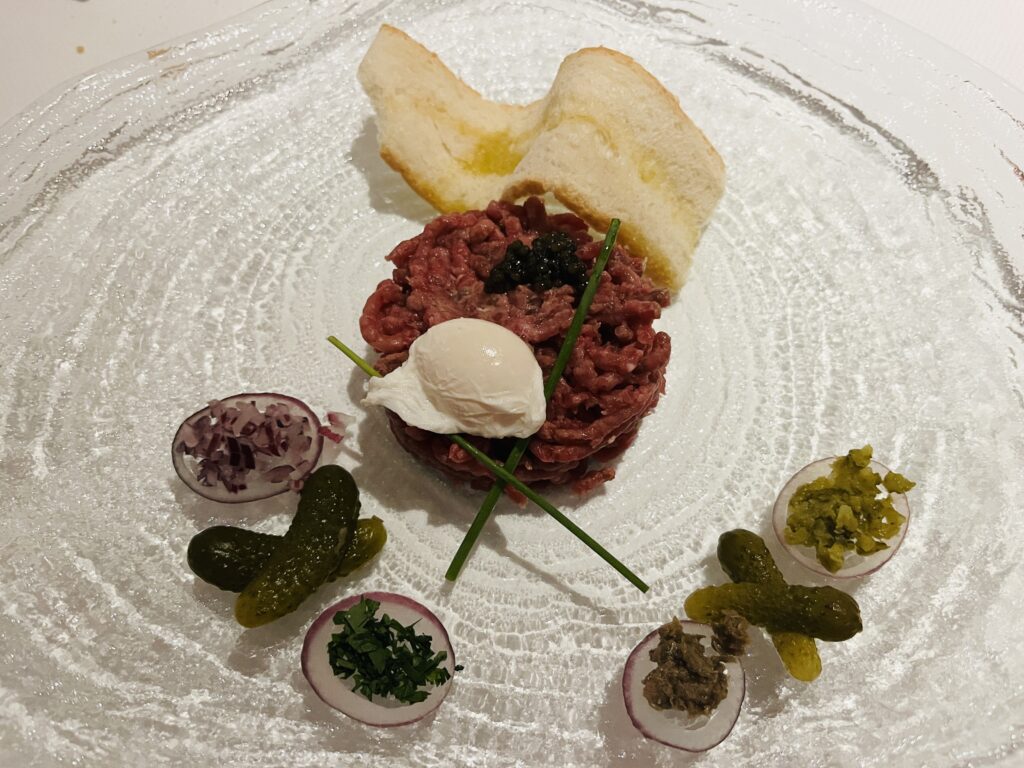 Steak Tartare from Rudi's Sel de Mer on Holland America Line's Rotterdam