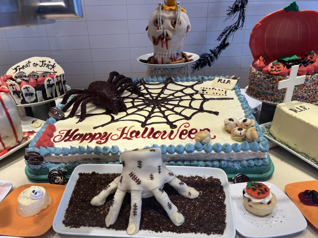 Halloween cakes and treats at the Lido Marketplace on Holland America Line's Rotterdam