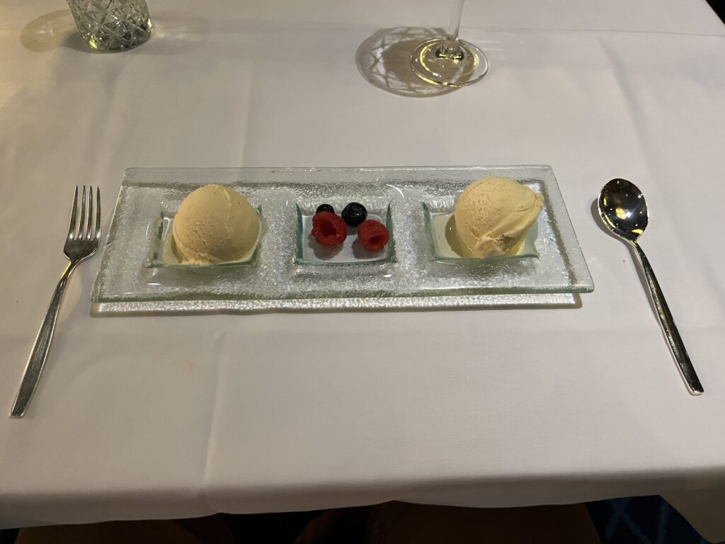 Vanilla Ice Cream from Pinnacle Grill on Holland America's Rotterdam