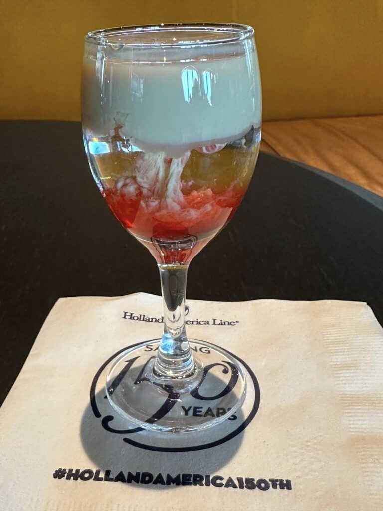 The Brain Hemorrhage - a special Halloween Cocktail available on Holland America Line's Rotterdam