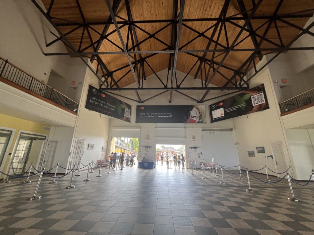 The cruise terminal security area in Falmouth, Jamaica