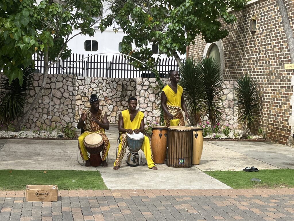 Local musicians play at the port in Falmouth, Jamaica