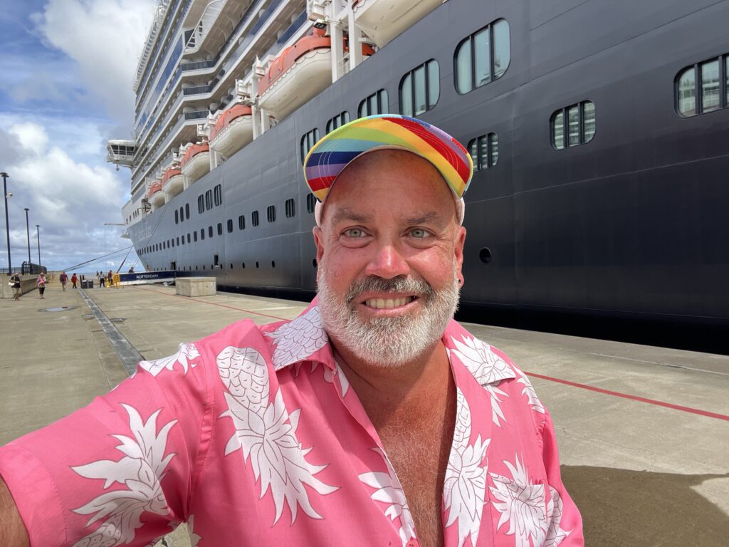 Selfie in front of the Rotterdam in Falmouth, Jamaica