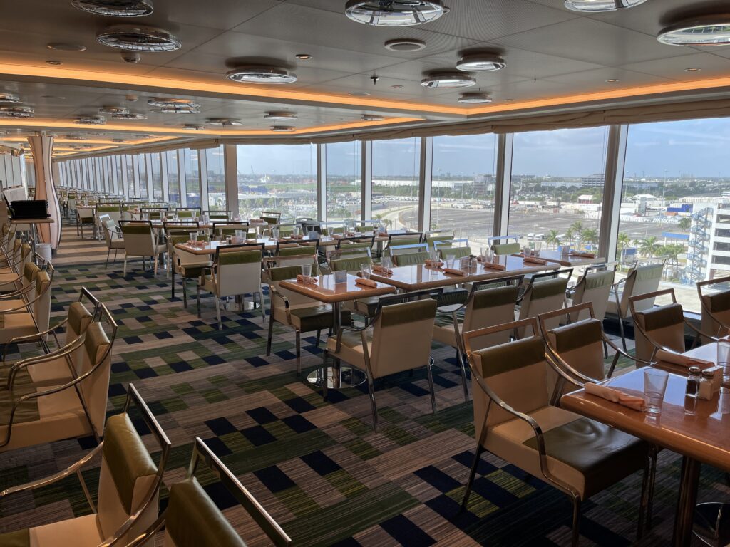 The Lido Market buffet seating area on Holland America's Rotterdam