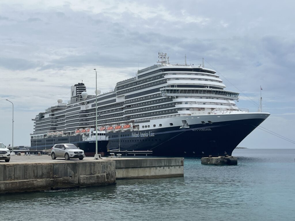 Holland America's Rotterdam docked in Kralendijk, Bonaire