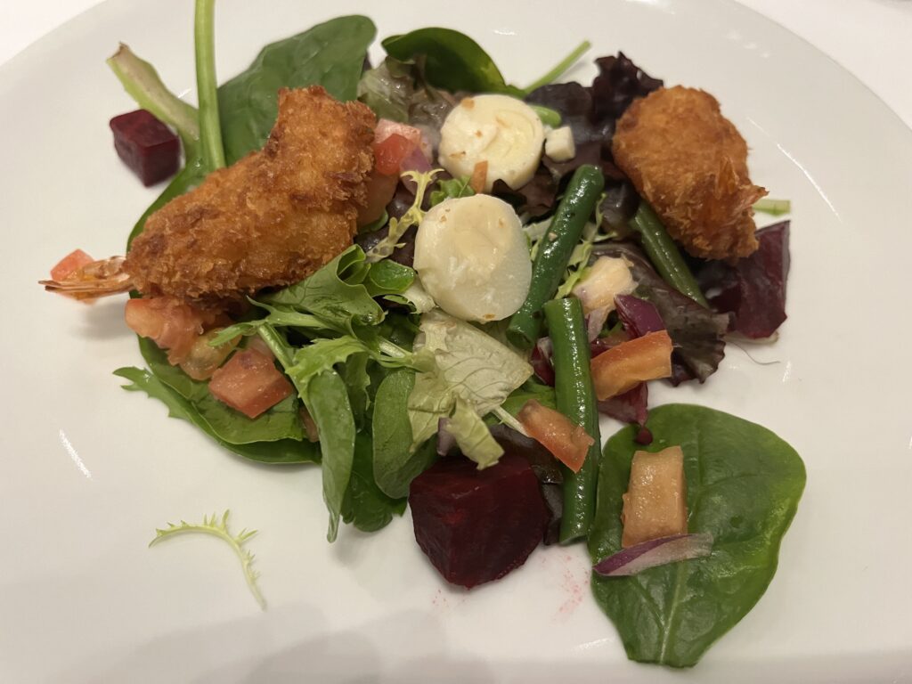 Coconut Crusted Shrimp from the main dining room on Holland America's Rotterdam