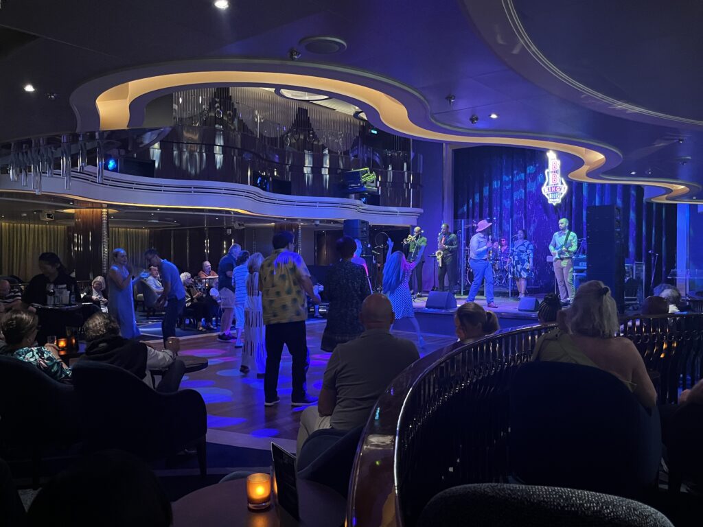 A packed B.B. King's Blues Club on Holland America's Rotterdam