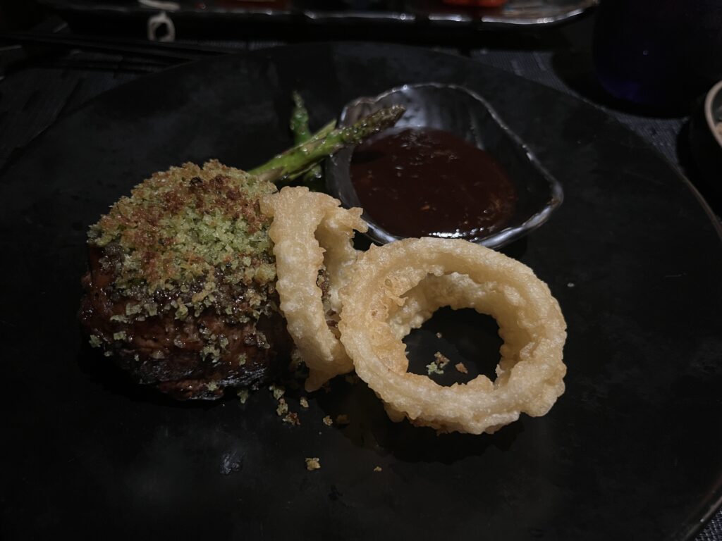 Wasabi & Soy Crusted Beef Tenderloin from Tamarind on Holland America's Rotterdam