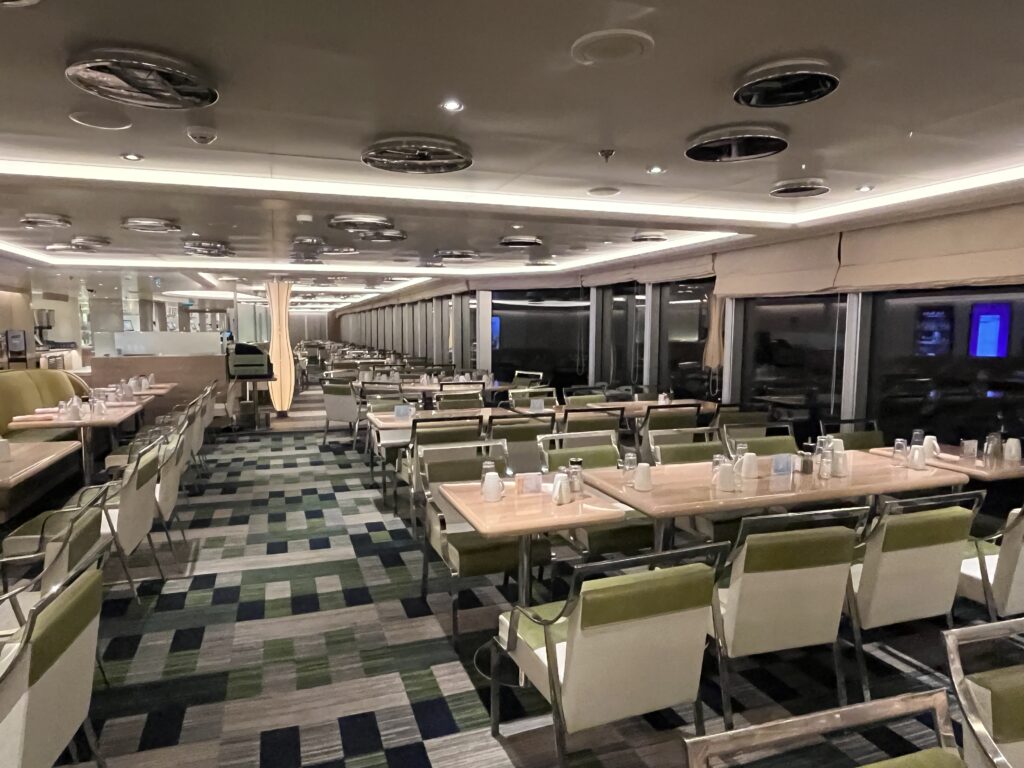 Lido Market seating on Holland America's Rotterdam