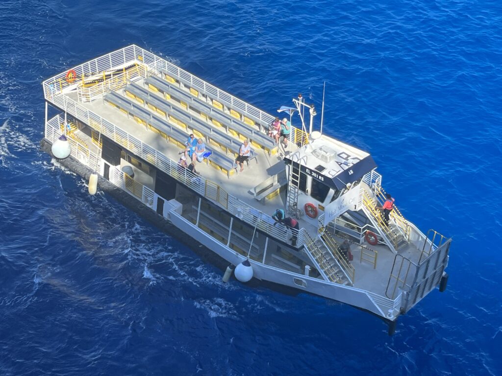 One of the tender boats from Half Moon Cay